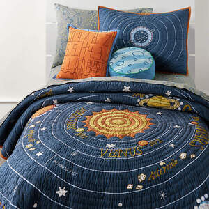Crate and Barrel Kids Solar System Embroidered Multicolored Full Queen